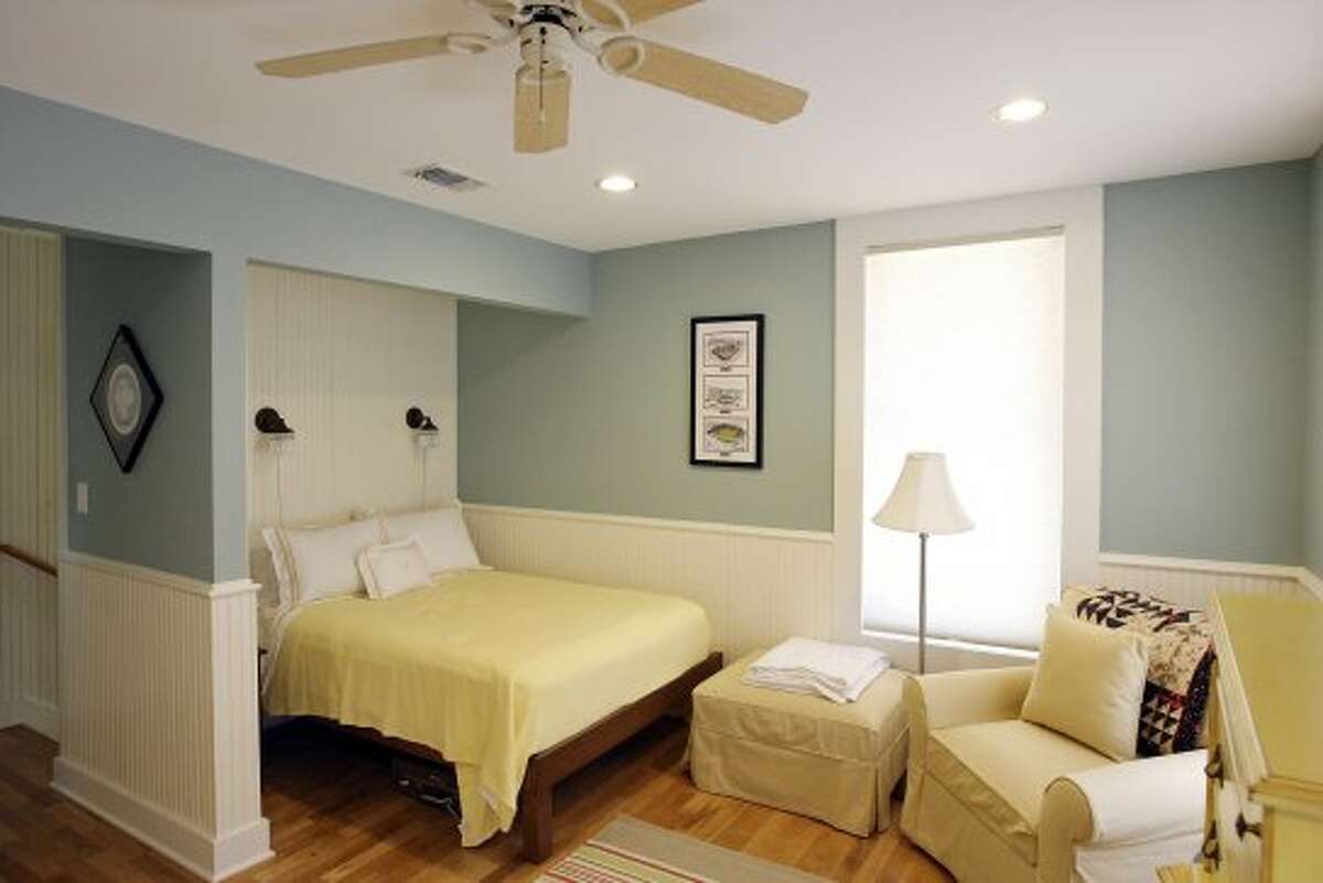 A view of the guest bedroom at the home of Amanda and Jason Seats Monday Sept. 10, 2012. (San Antonio Express-News)