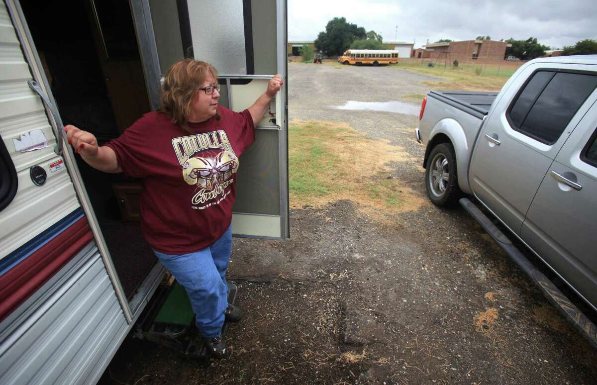 The tight housing market has educators like Mary Mendietta, who teaches architectural construction at Cotulla High, living in mobile homes parked on school district property.