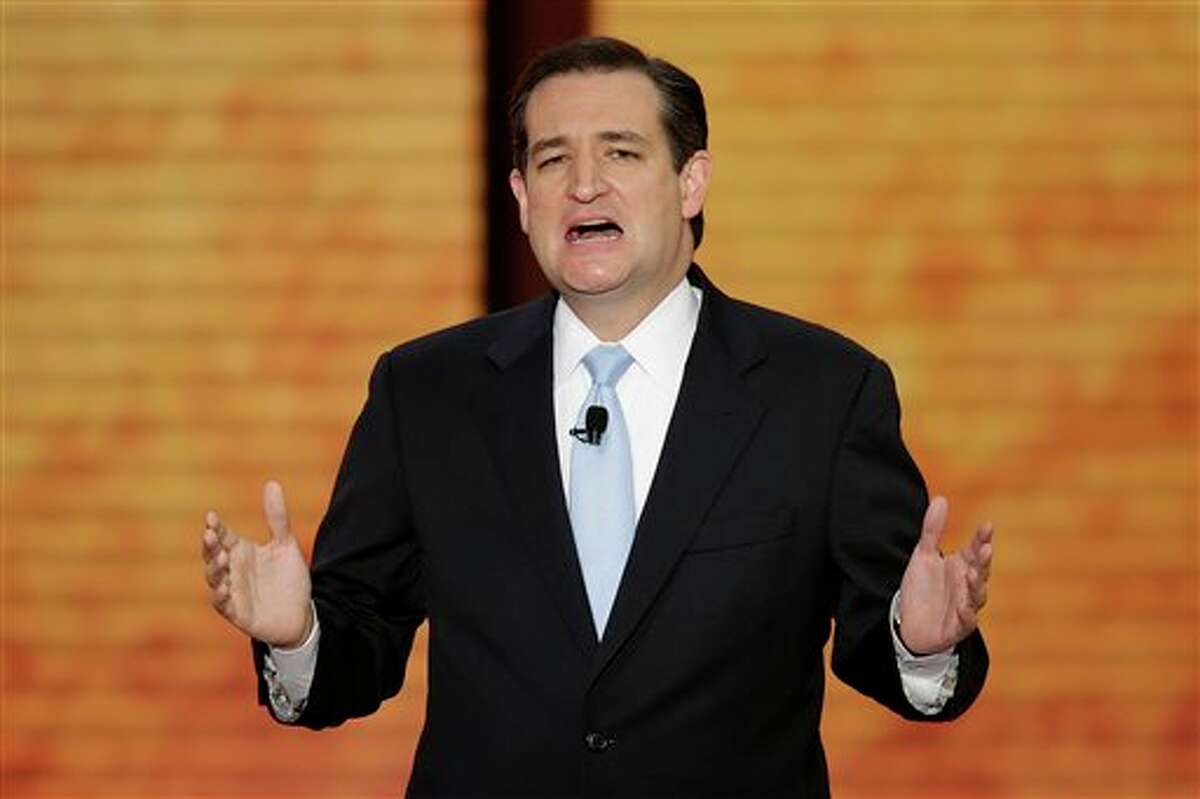 Senate candidate Ted Cruz of Texas addresses the Republican National Convention in Tampa, Fla., on Tuesday, Aug. 28, 2012.
