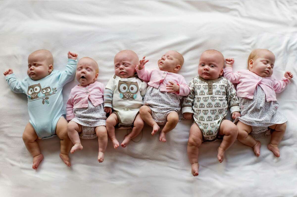 The Perkins sextuplets - Benjamin, Allison, Levi, Leah, Andrew and Caroline - were reunited in September 2012 when Leah finally came home from Texas Children's Hospital, months after the April birth.