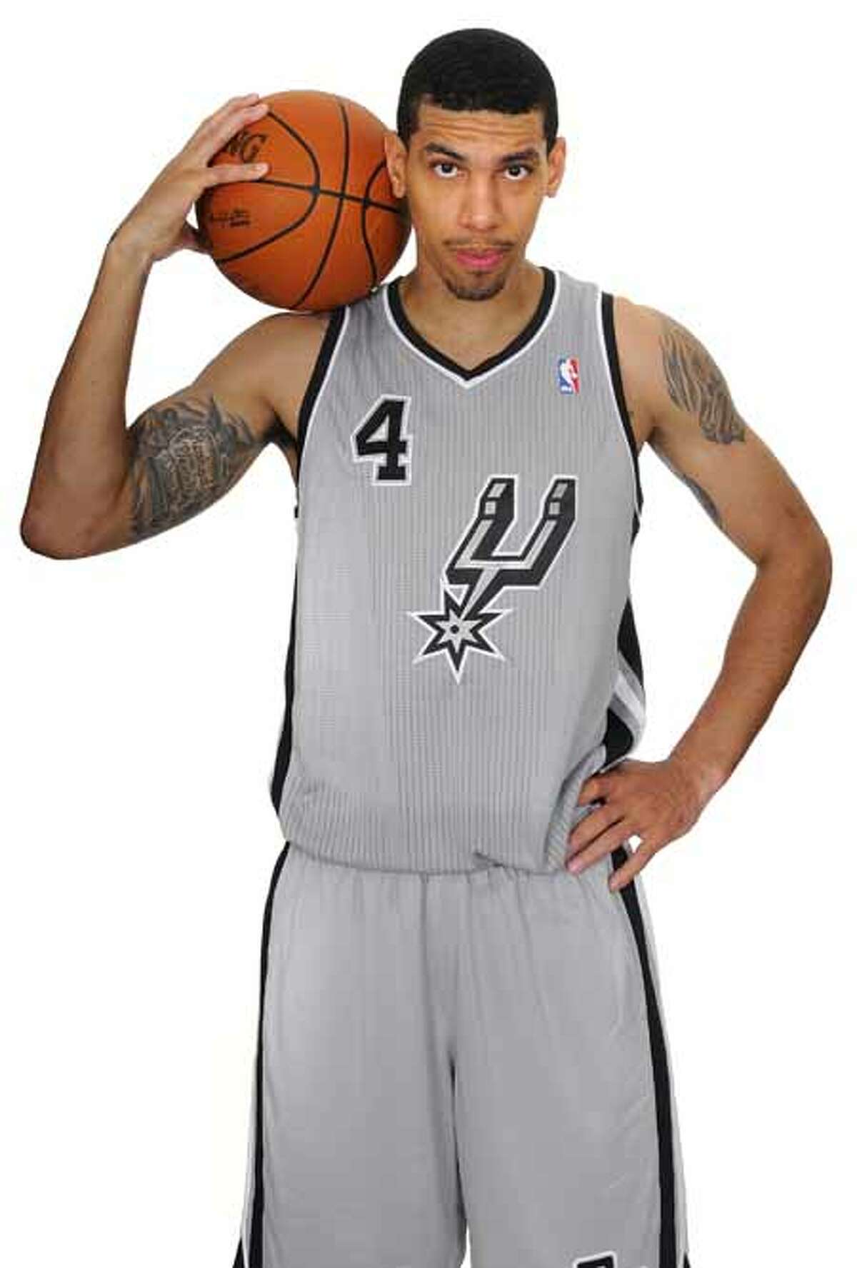 The San Antonio Spurs unveiled today a new alternate jersey that will be worn during the upcoming 2012-13 NBA season. Danny Green is shown wearing the uniform. The fresh look silver jerseys with black trim feature the Spurs iconic secondary logo prominently on the front. The alternate jerseys will debut at the home opener vs. the Oklahoma City Thunder on Nov. 1 and be worn during multiple home games throughout the season.