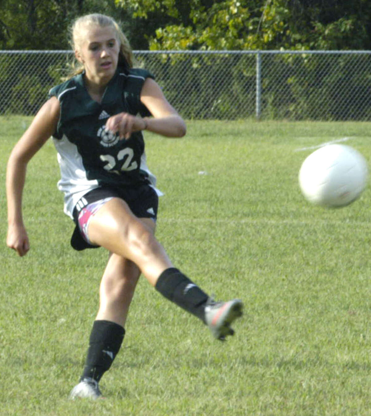 Caitlyn DeFalco of New Milford High School girls' soccer, September 2012