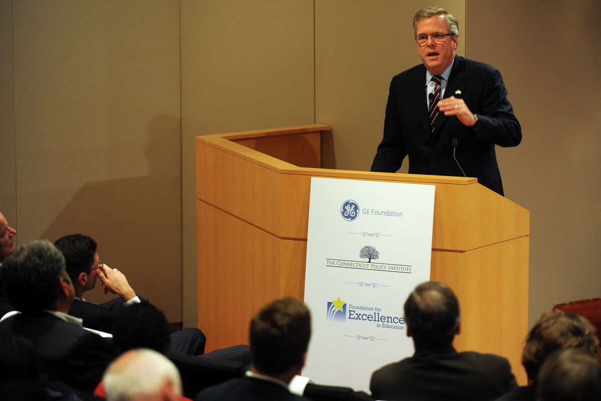 Former Florida Governor Jeb Bush speaks about education reform at GE headquarters, in Fairfield, Conn. Sept. 19th, 2012.