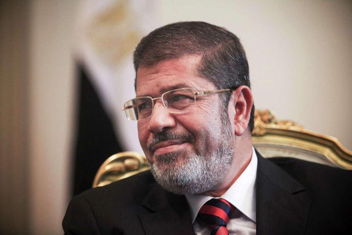 Egyptian President Mohammed Morsi at the presidential palace in Cairo's Nasr City, Sept. 20, 2012. Morsi will travel to New York on Sunday for a meeting of the United Nations General Assembly.