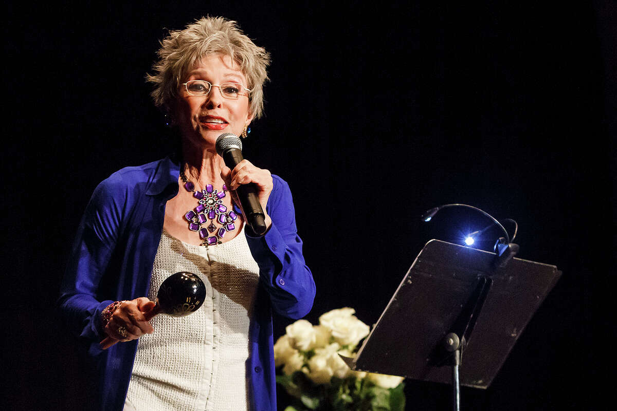 Rita Moreno, headlining a fundraiser for the Guadalupe Cultural Arts Center, talks about her life and performs at the Marriott Rivercenter on Sept. 21, 2012. MARVIN PFEIFFER/ mpfeiffer@express-news.net