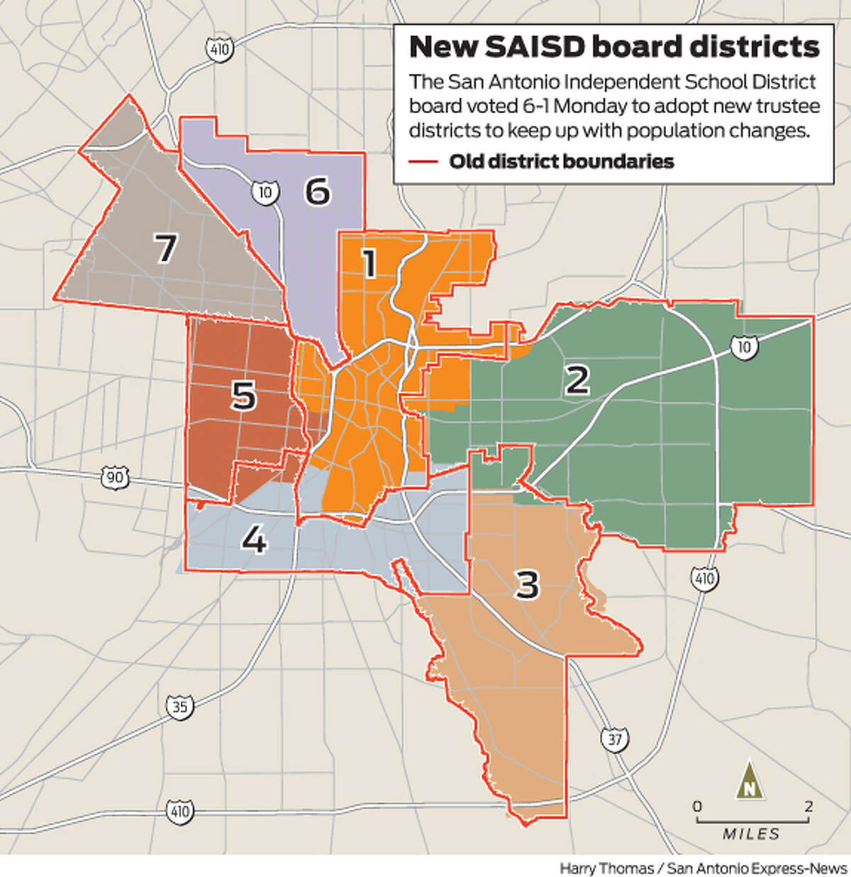 SAISD board approves trustee districts