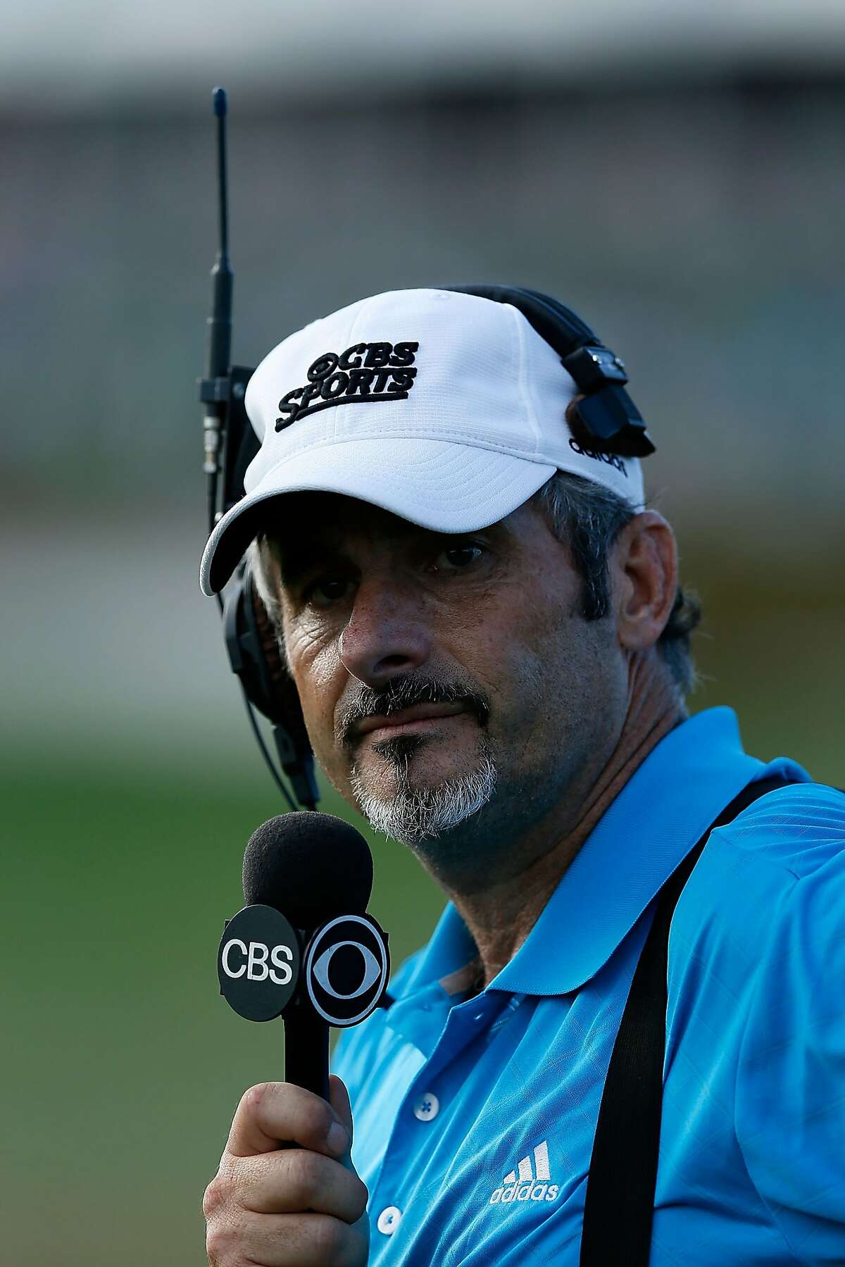 FARMINGDALE, NY - AUGUST 26: David Feherty works for CBS Sports during the final round of The Barclays at the Black Course at Bethpage State Park August 26, 2012 in Farmingdale, New York. (Photo by Scott Halleran/Getty Images)