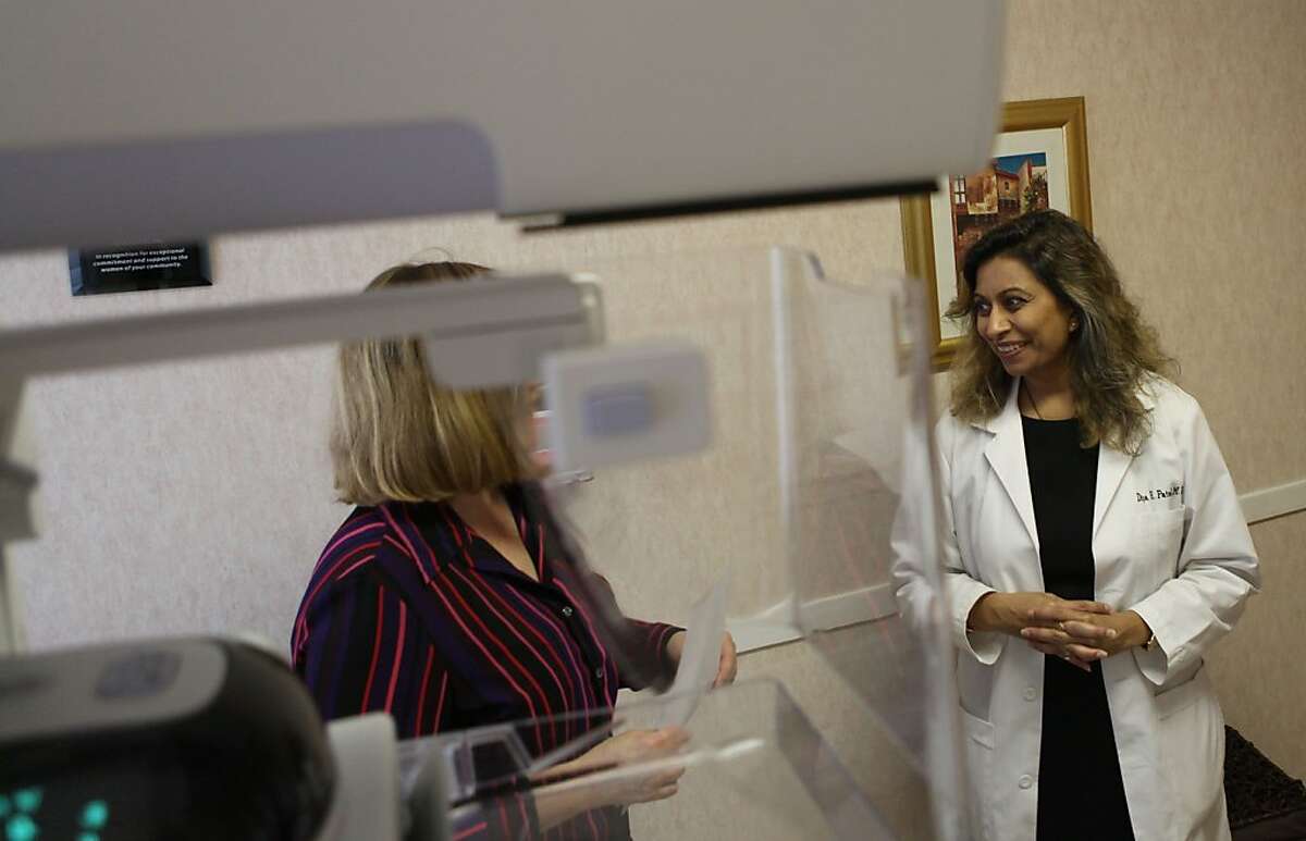 Dr. Dipa H. Patel (right) talking with a patient at Breast Imaging Specialists in Los Gatos, Calif., after her 3D mammography on Tuesday, September 25, 2012.