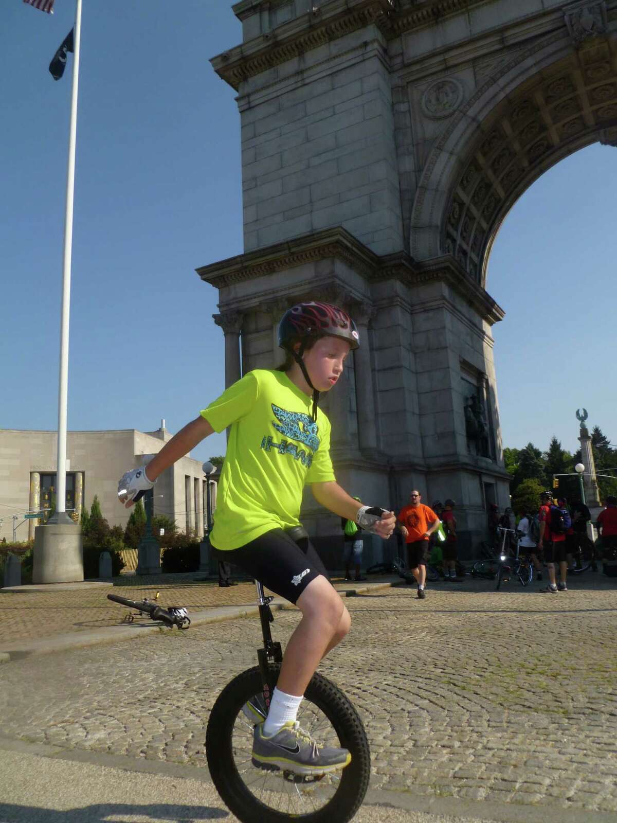 Danbury boy unicycles in NYC festival