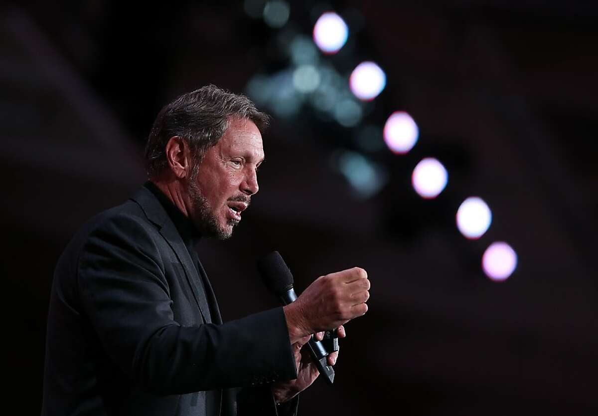 SAN FRANCISCO, CA - SEPTEMBER 30: Oracle CEO Larry Ellison delivers a keynote address during the 2012 Oracle Open World conference on September 30, 2012 in San Francisco, California. Ellison kicked off the week-long Oracle Open World conference that runs through October 4. (Photo by Justin Sullivan/Getty Images)