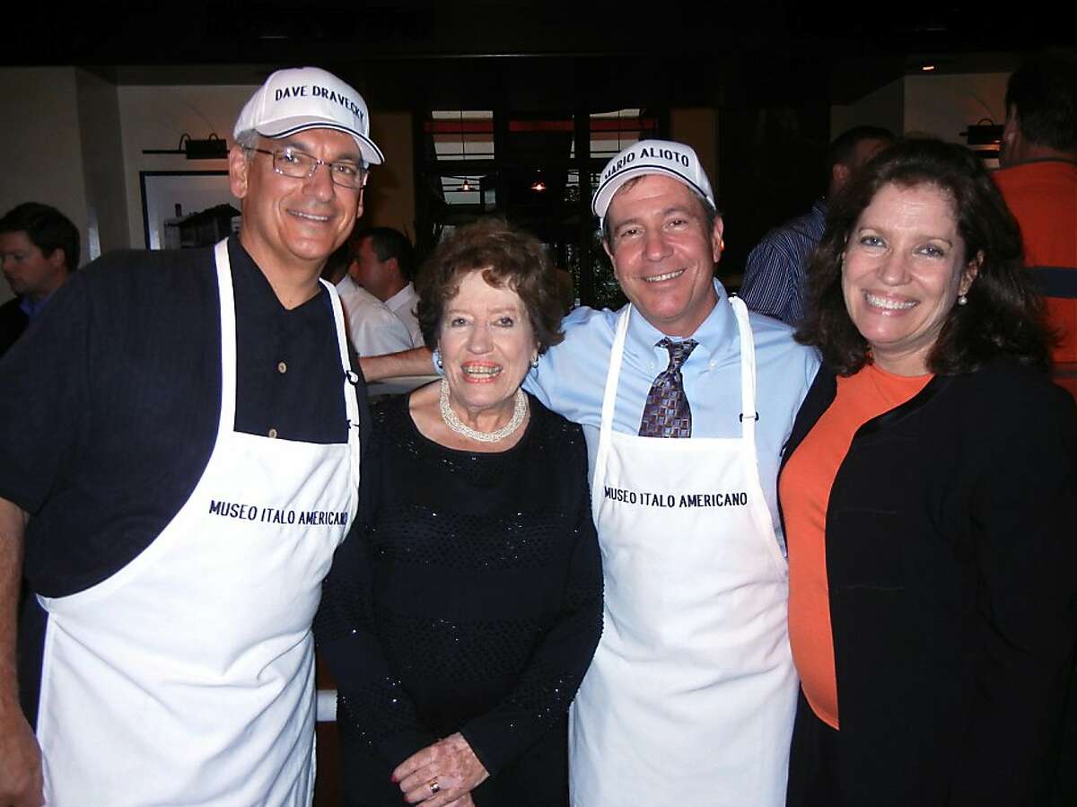 Dave Dravecky (left) with museum founder Paola Bagnatori, Mario Alioto and Sandra Bagnatori at the Museo Italo-Americano Pasta CookOff. Sept. 2012. By Catherine Bigelow.