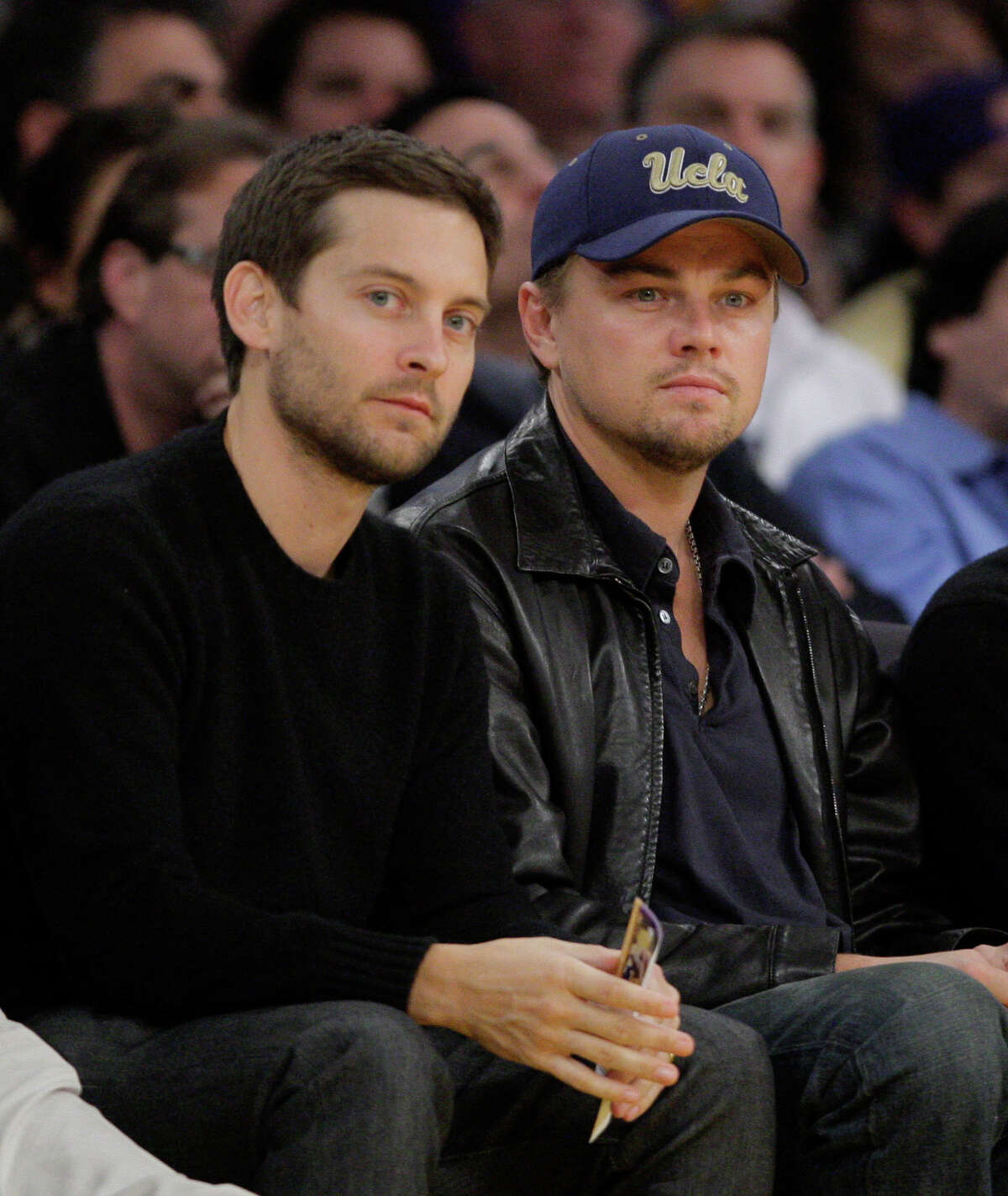Actors Tobey Maguire (left) and Leonardo DiCaprio are among the stars participating in a public service announcement urging young voters to post tweets, photos and videos about concerns they think deserve presidential attention.