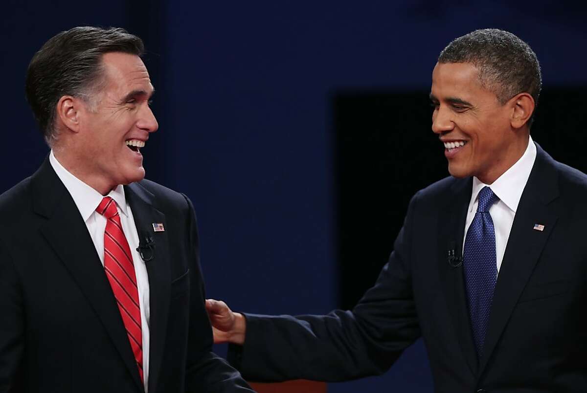 Romney Obama Square Off In Polite Debate