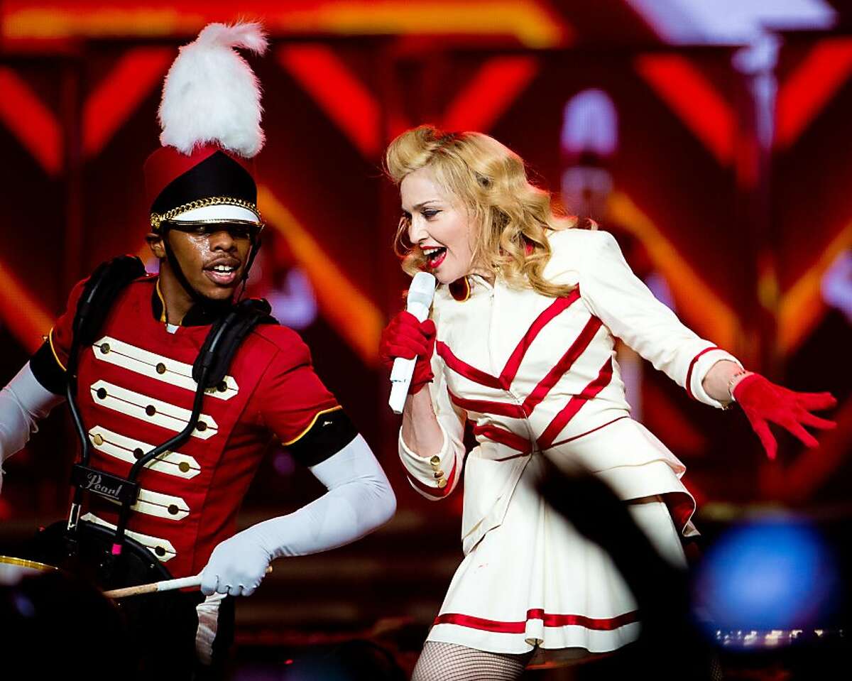Madonna performs at the MDNA North America Tour Opener at the Wells Fargo Center August 28, 2012 in Philadelphia, Pennsylvania.