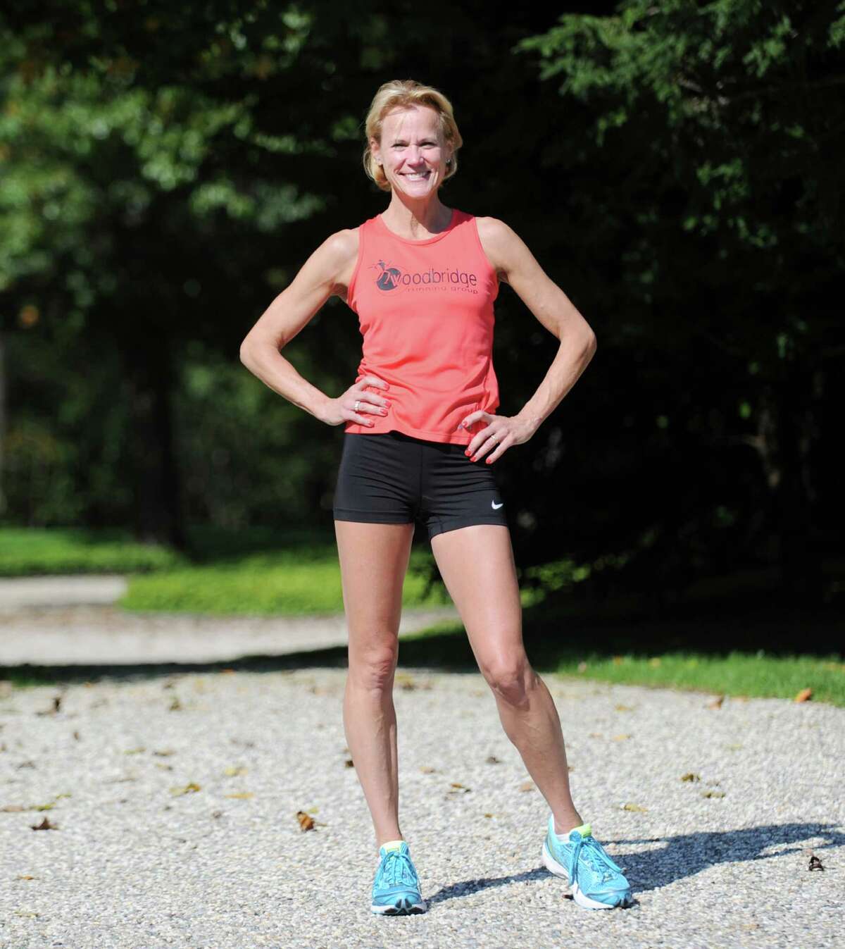 Long-distance runner Debbie Heelan of Bethel, at John McCarthy's Greenwich home, Friday afternoon, Oct. 5, 2012. Heelan will be running in the ING New York City Marathon Nov. 4 to raise money for the Hole in the Wall Gang Camp, a camp for kids with cancer and serious blood diseases that Jeremiah McCarthy, her friend's son, attended during his cancer illness.