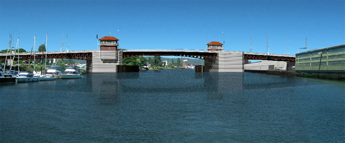 Artist's rendering of what the new South Park Bridge will look like.