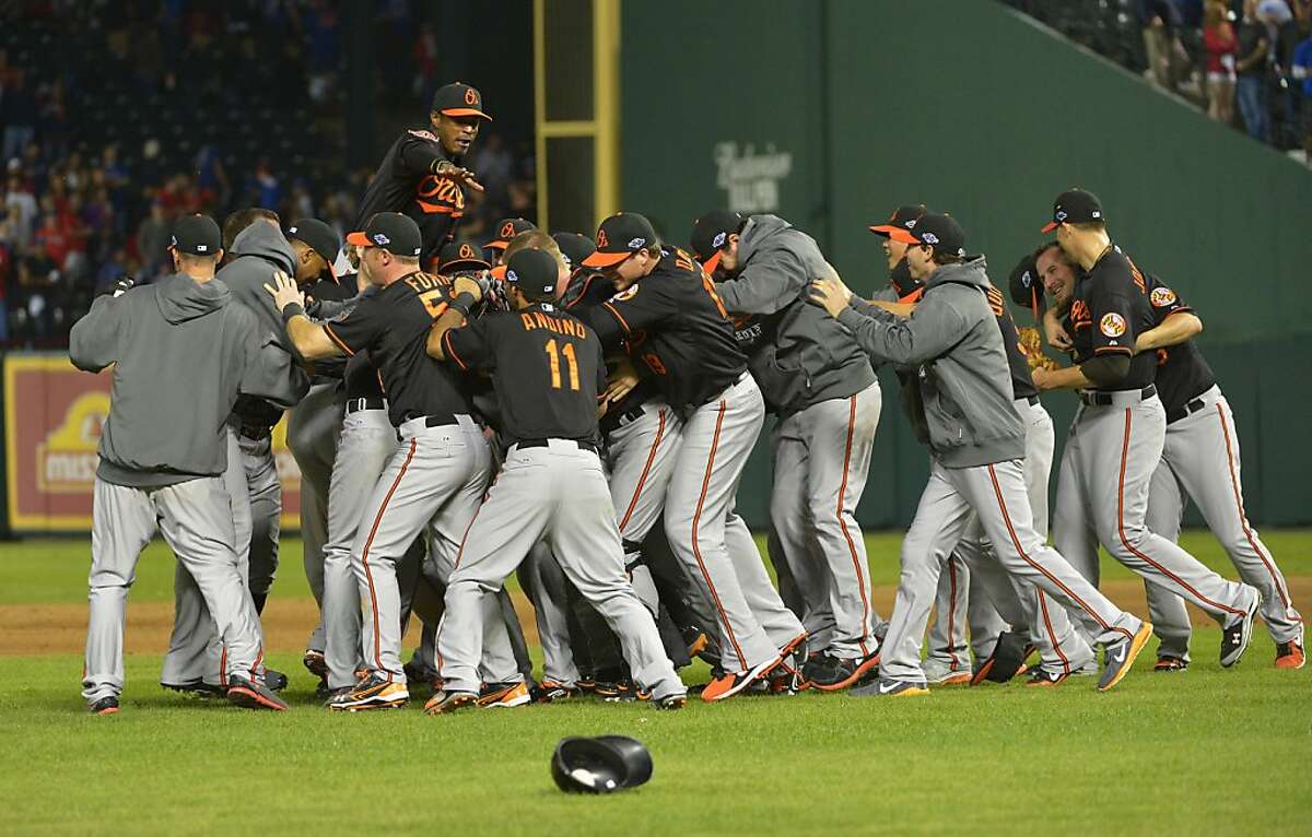 The Baltimore Orioles defeat the Texas Rangers in the AL Wildcard game