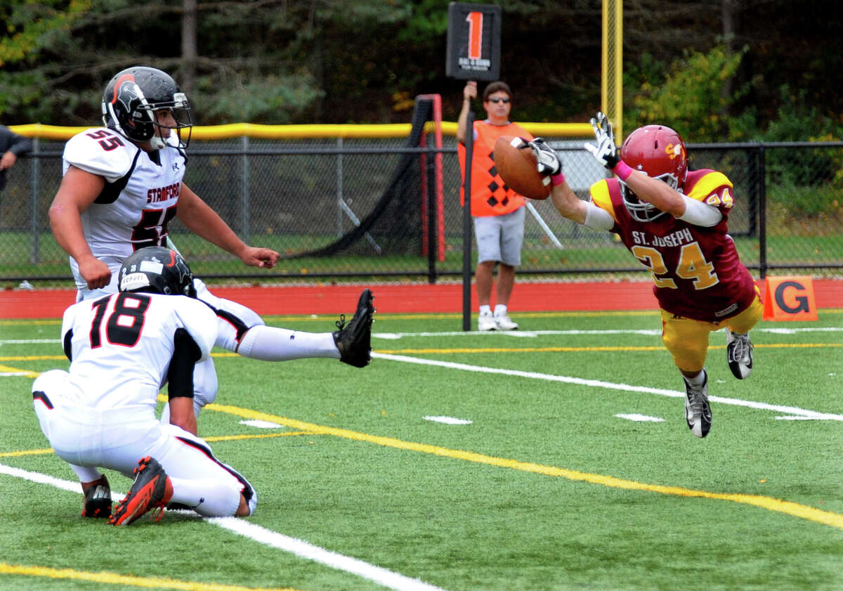 Boys football action between St. Joseph and Stamford in Trumbull, Conn. on Saturday October 6, 2012.
