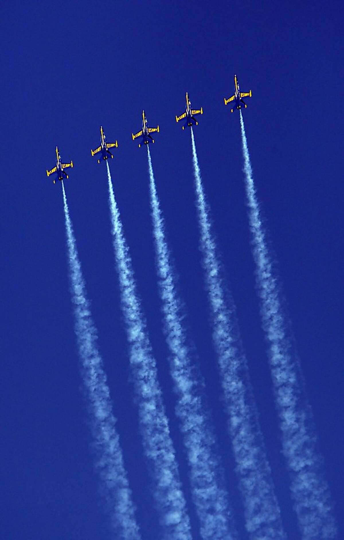Air show off, fireworks on for Fleet Week