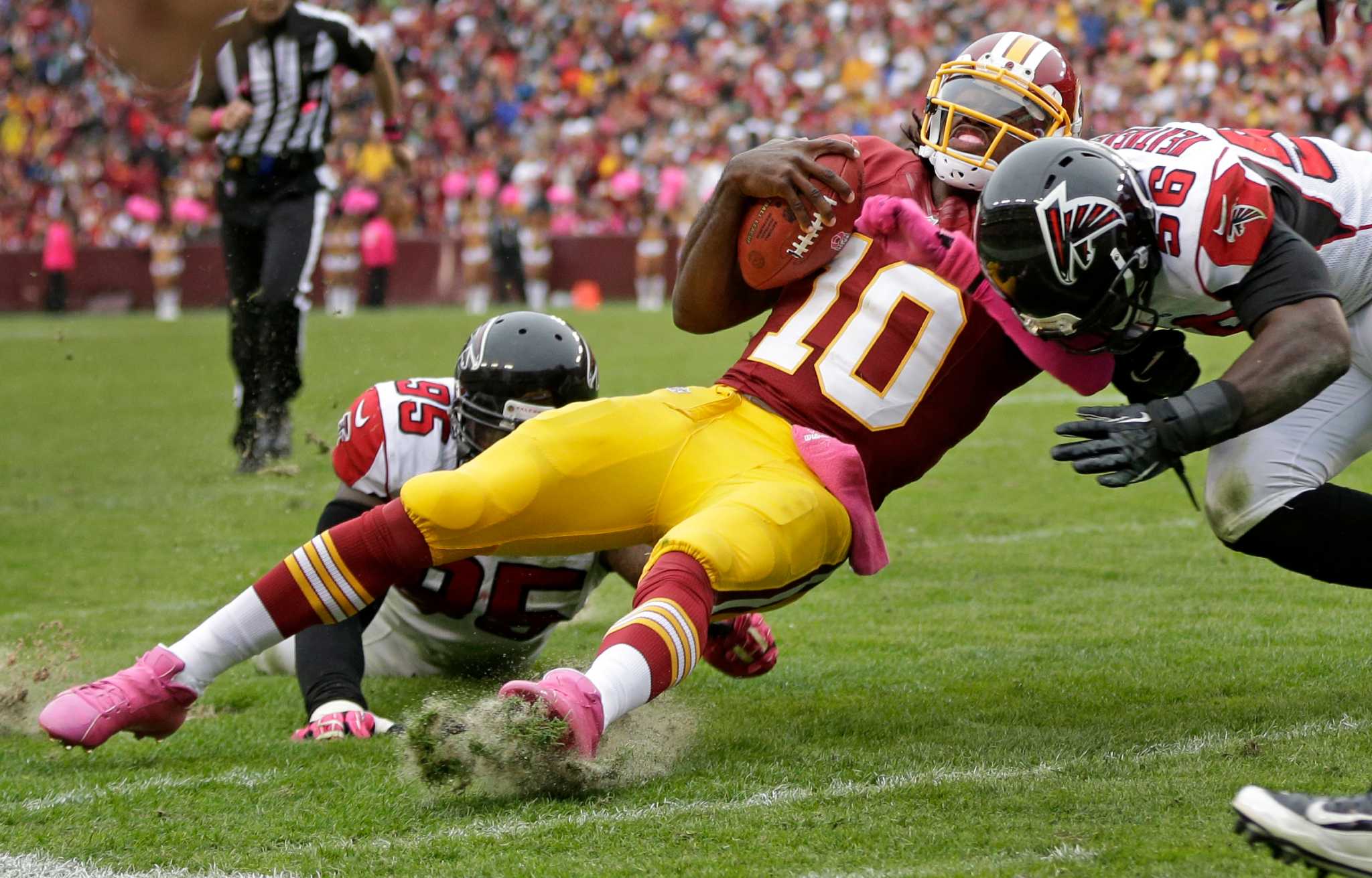 Atlanta Falcons' Roddy White (84) reacts after a catch during the second  half of an NFL