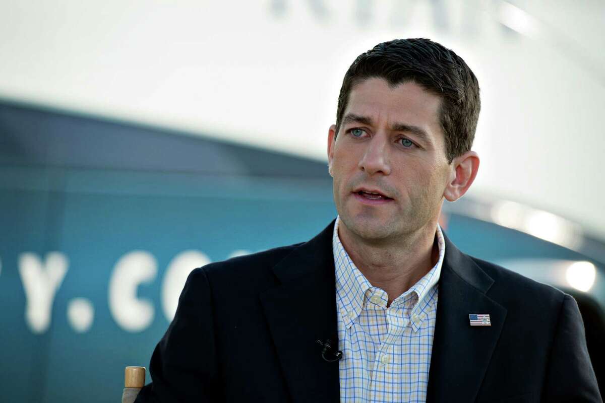 Representative Paul Ryan, Republican vice presidential candidate, speaks during a Bloomberg Television interview in Clinton, Iowa, U.S., on Tuesday, Oct. 2, 2012. Ryan discussed presidential candidate Mitt Romney's tax plan, fiscal policy and the outlook for his debate with Vice President Joe Biden. Photographer: Daniel Acker/Bloomberg *** Local Caption *** Paul Ryan