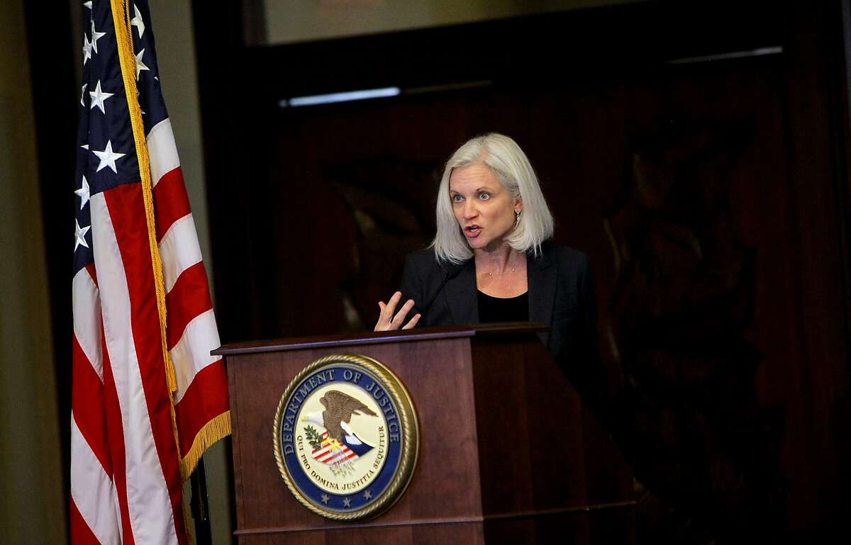 US Attorney Melinda Haag, Northern District of California, speaks at a summit on investor fraud in Walnut Creek, Calif., Tuesday, October 9, 2012.