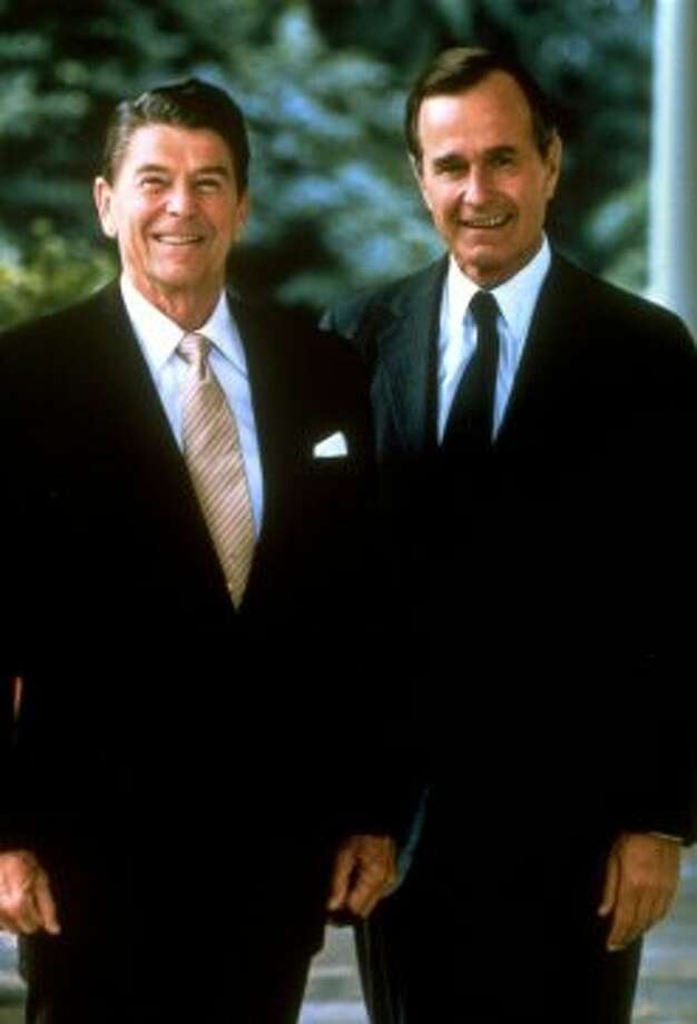 ** FILE ** President Ronald Reagan and Vice President George Bush are pictured in this official portrait released by the White House, July, 1981. Reagan died Saturday, June 5, 2004 at his home in California, according to a friend, who spoke on condition of anonymity. He was 93. (AP Photo/White House) (AP)