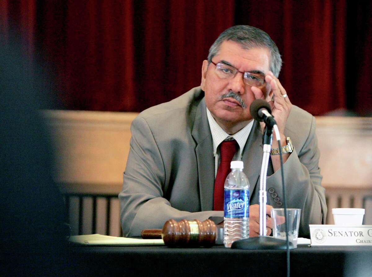 State Sen. Mario Gallegos listens to testimony during a 2009 legislative hearing.