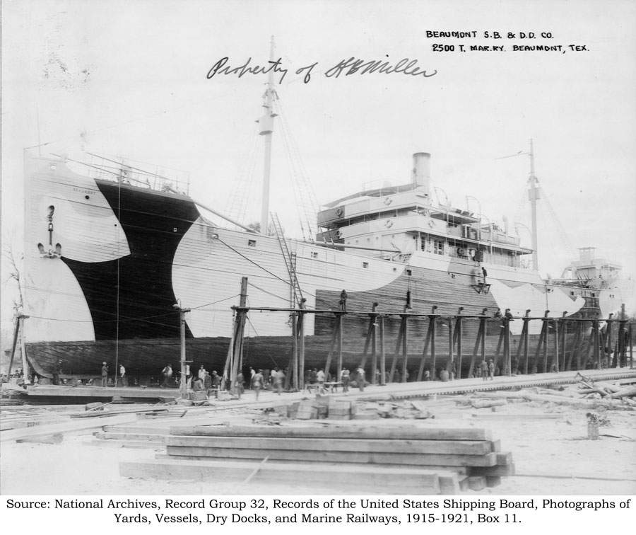 Sunken ship rests near Neches River Bridge