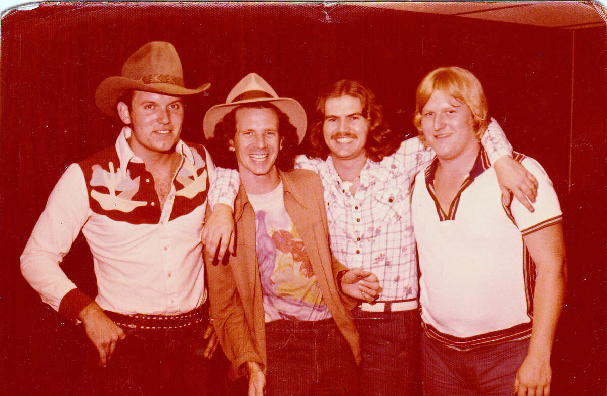 The Drugstore Cowboys with Gary Stewart: Dub Robinson (left), Stewart, Randy Toman and Robert "Cotton" Payne.