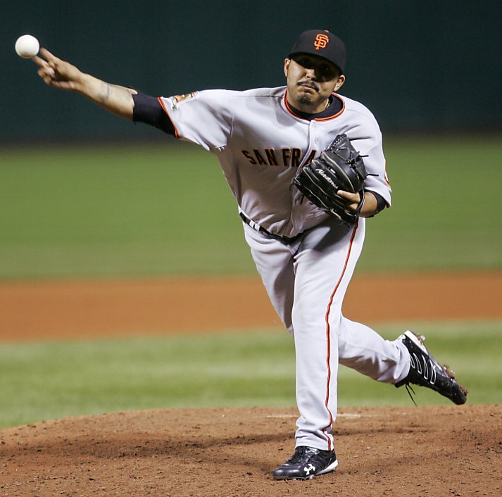 Giants pitcher Brian Wilson closes out the ninth inning as the San  Francisco Giants beat the Los Angeles Dodgers at AT&T Park on Tuesday.  (Michael Macor/San Francisco Chronicle via AP Stock Photo 