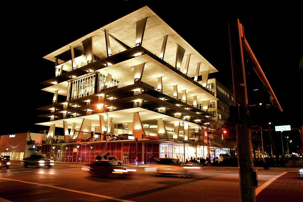 The 1111 Lincoln Road garage, developed by contemporary art collector Robert Wennett, in Miami Beach, Fla., Jan. 11, 2011. Wennett's garage appears to be an entirely new form of architecture for parking structures, resembling the most glamorous, upscale and stylish settings and competing for events with high-end hotel ballrooms, restaurant halls and catering outfits. (Michael McElroy for The New York Times)
