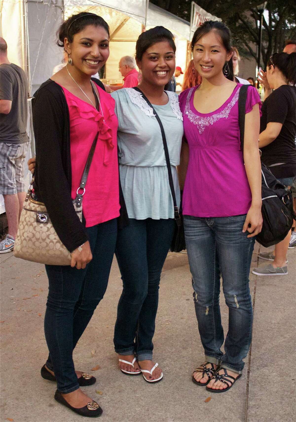 Joyce Chuen, from left, Tisha Jose and Deui Hari