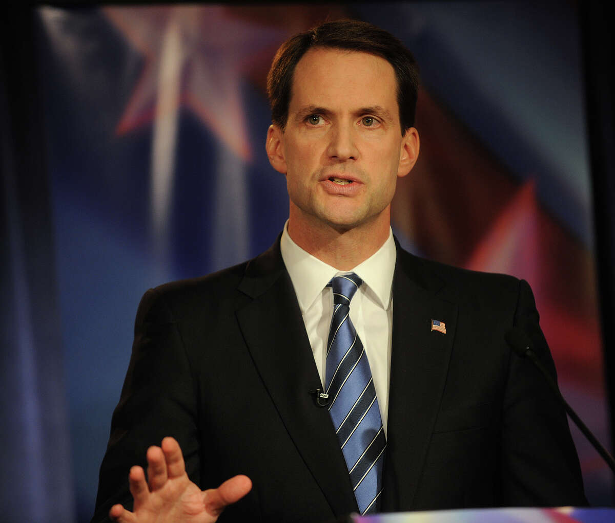 U.S. Rep. Jim Himes responds top a question during the U.S. Congressional Fourth District Debate at the Norwalk Inn & Conference Center in Norwalk on Thursday, October 18, 2012.