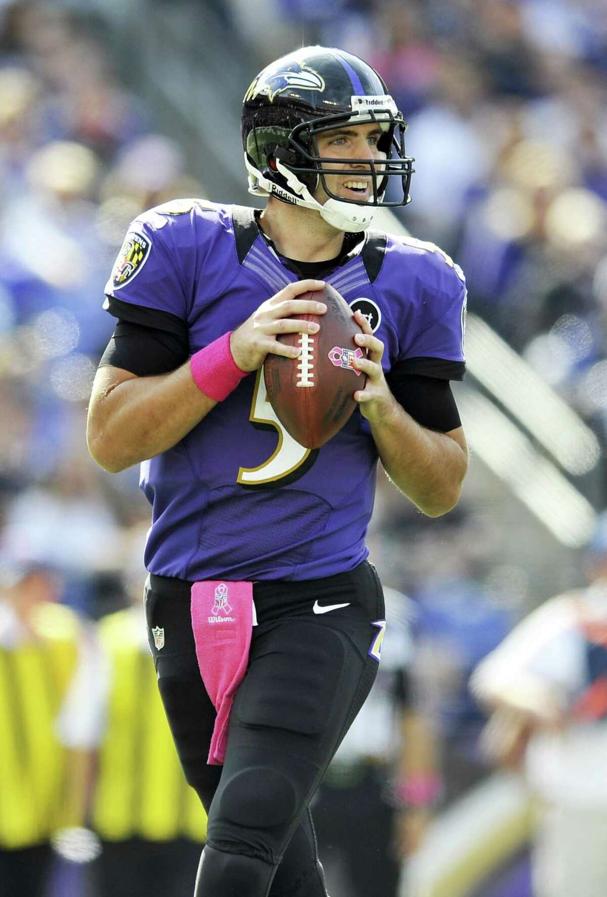 Quarterback Joe Flacco hopes to bail out the Ravens' injury-ravaged defense and raise his record to 5-0 against the Texans.