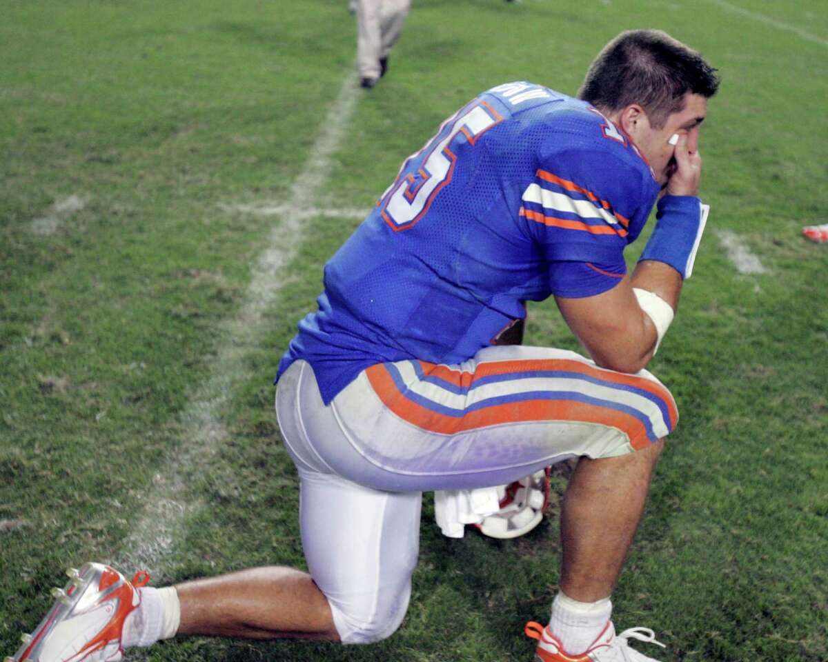 Jets quarterback Tim Tebow became known while at Florida for going down on ...