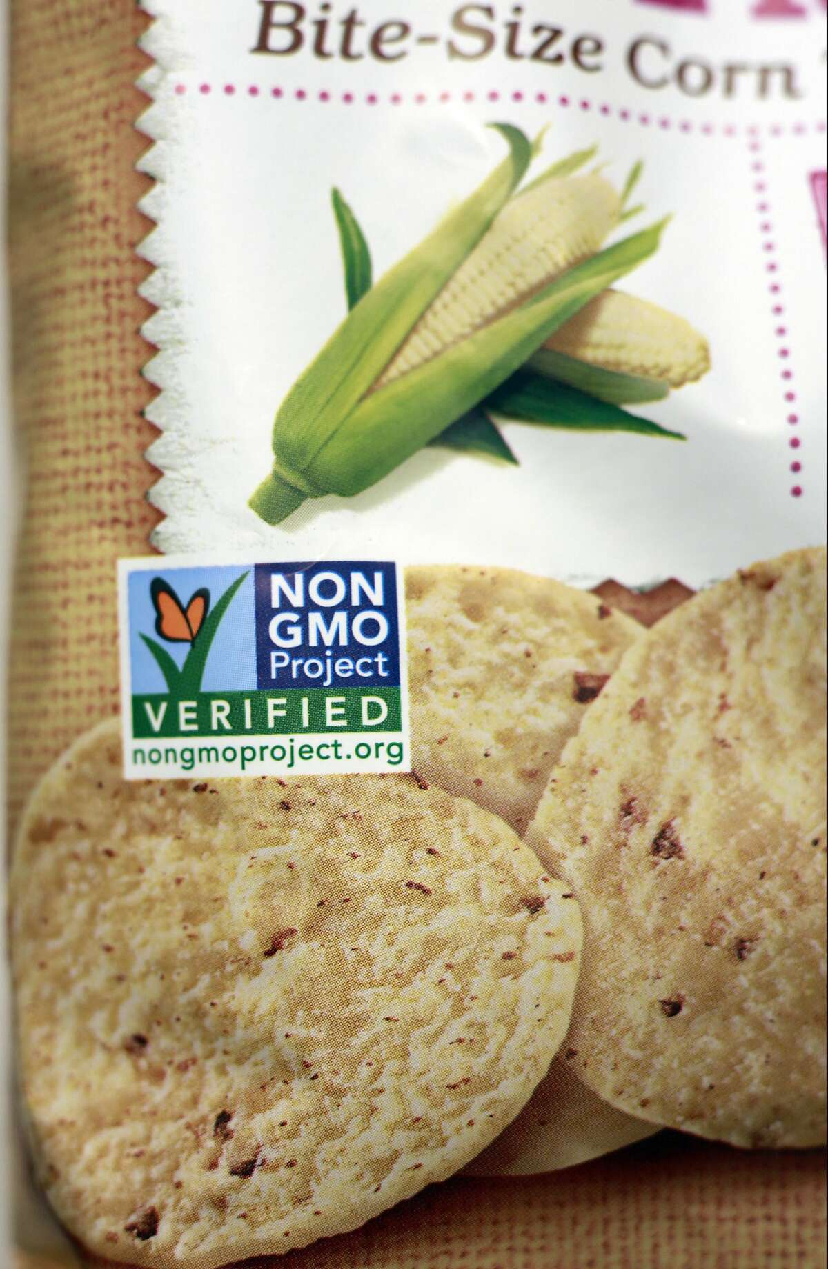 A product labeled with Non Genetically Modified Organism (GMO) is sold at the Lassens Natural Foods & Vitamins store in Los Feliz district of Los Angeles Friday, Oct. 5, 2012. International food and chemical conglomerates are spending millions to defeat California's Proposition 37, which would require labeling on all food made with altered genetic material. It also would prohibit labeling or advertising such food as "natural." (AP Photo/Damian Dovarganes)