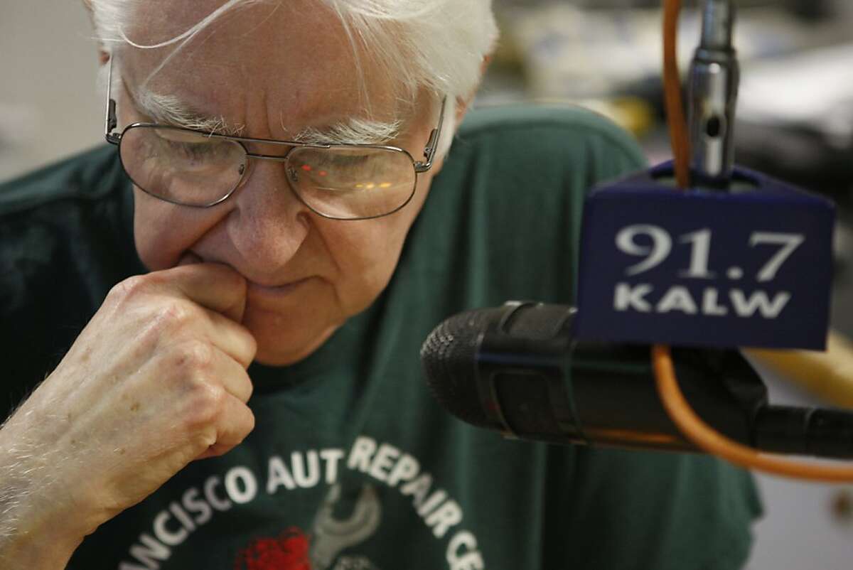 Alan Farley listens to his show as it plays in the KALW studios in San Francisco Calif, on Thursday, Feb. 17, 2011.