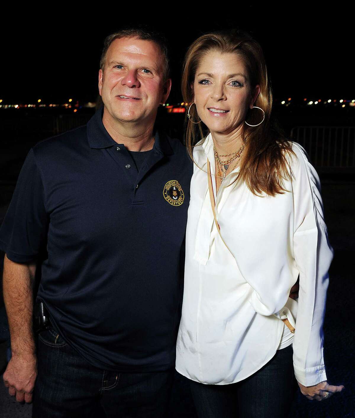 Chairs Paige and Tilman Fertitta at the HPD True Blue Gala benefitting the Houston Police Foundation at the Landry's Flight Hanger at Hobby Airport Saturday Oct. 20,2012.(Dave Rossman photo)
