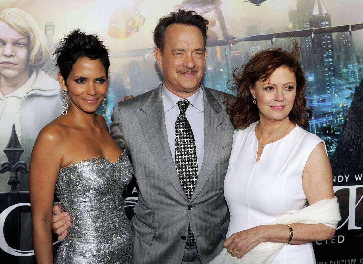 (L-R) Actors Halle Berry, Tom Hanks and Susan Sarandon arrive at Warner Bros. Pictures' "Cloud Atlas" premiere at Grauman's Chinese Theatre on October 24, 2012 in Hollywood, California.