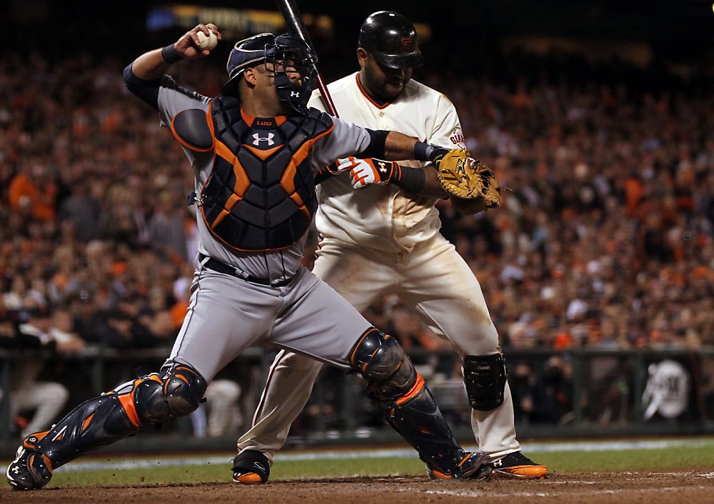 San Francisco Giants closer Sergio Romo celebrates a 2-0 win against the  Detroit Tigers in Game 2 of the 2012 World Series at AT&T Park on Thursday,  October 25, 2012, in San