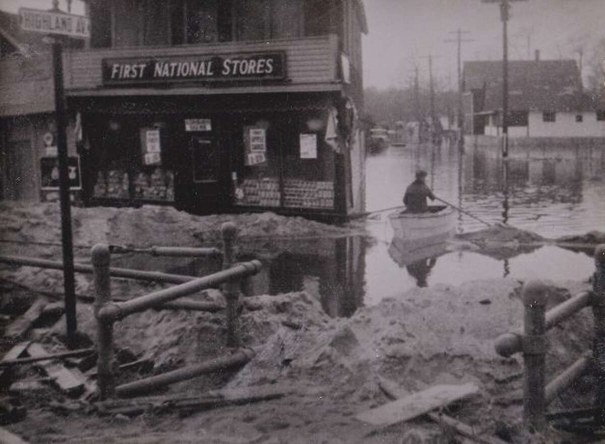 This archival photo shows damage in Milford following the hurricane of September 1938. Photo: Contributed Photo / CT