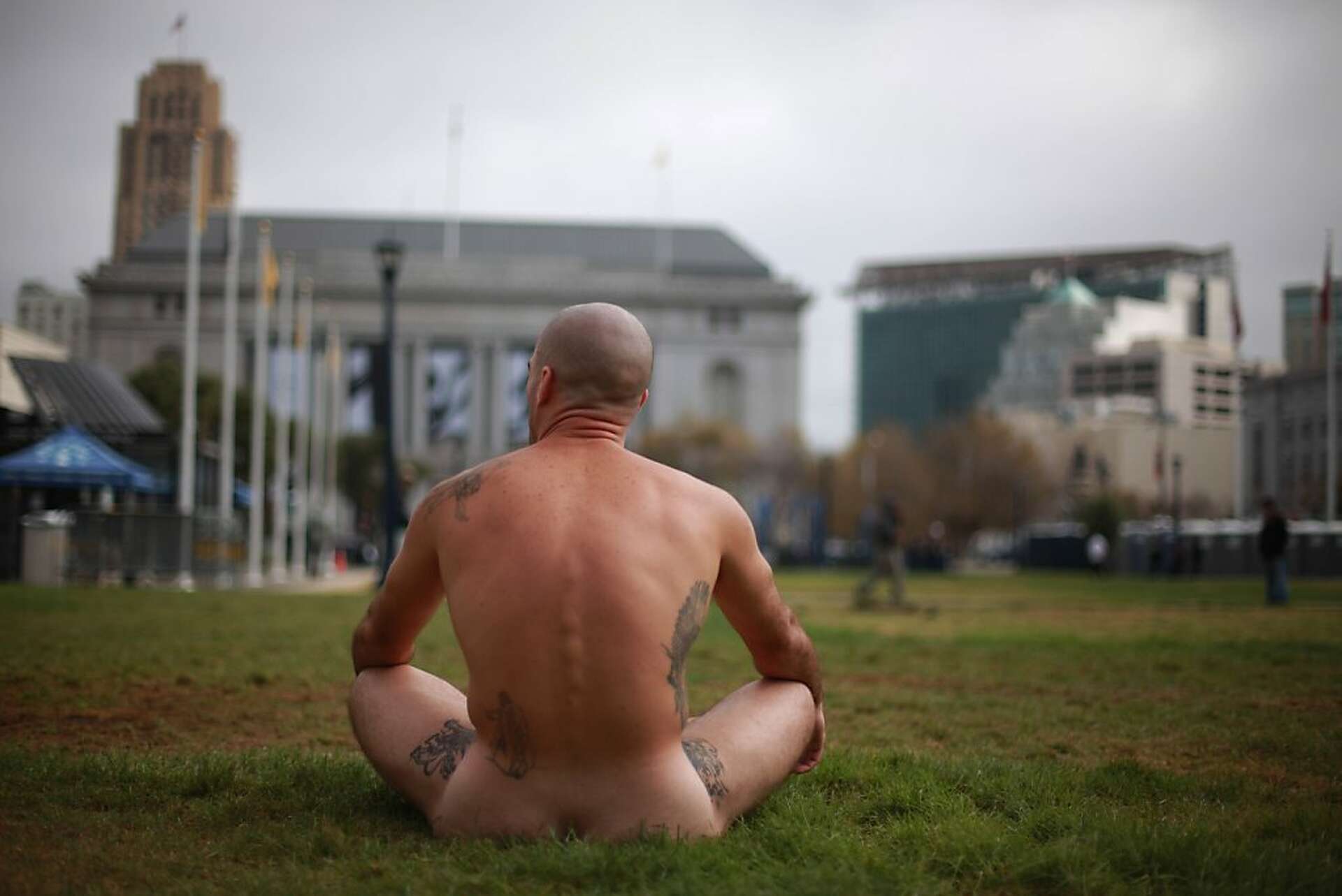 Getting buck naked in front of City Hall