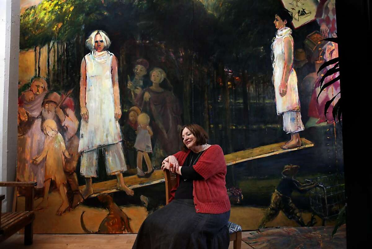 Artist Elaine Badgley Arnoux has painted the portraits of 8 San Francisco mayors among other works. She is seen here in her studio in San Francisco, Calif., on Tuesday, October 9, 2012, where she has expanded into doing sculpture.