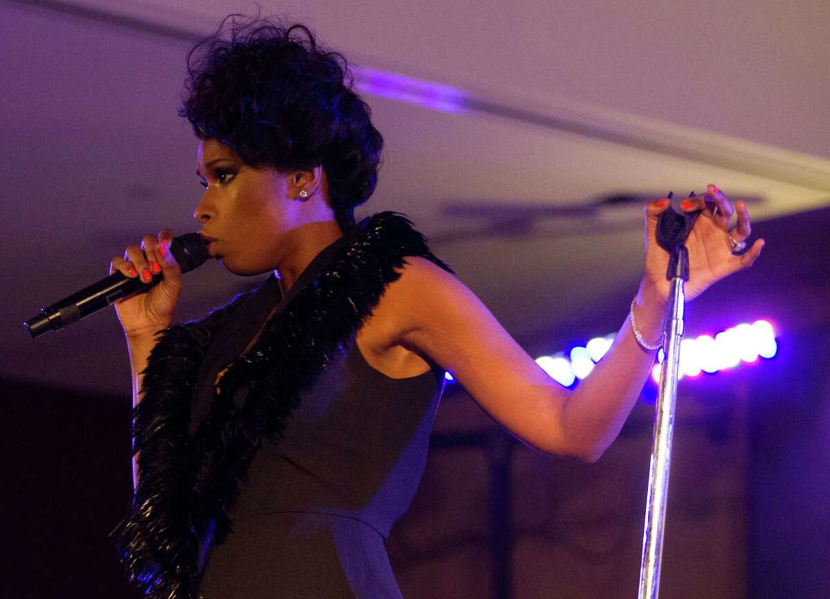 Belting out the tunes, Jennifer Hudson's great voice tested the glass windows of the Asia Society Texas Center.