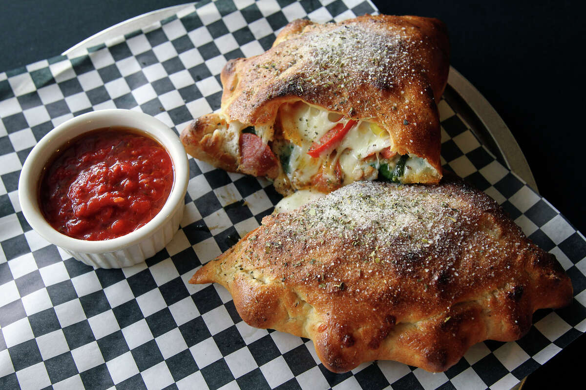 A calzone at Tank's Pizza made by owner Nick Mason on October 25, 2012.