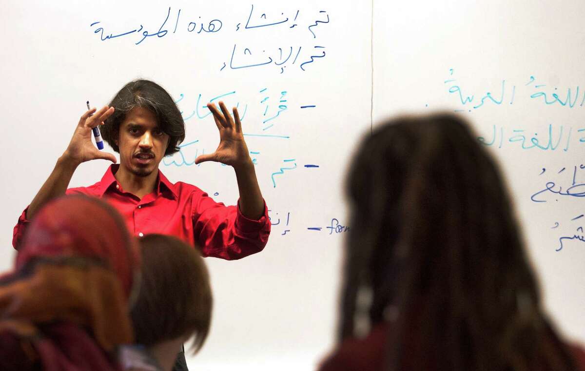 University of Houston professor Emran El-Badawi teaches during an Arab studies class on Wednesday, Sept. 5, 2012, in Houston. ( J. Patric Schneider / Houston Chronicle )