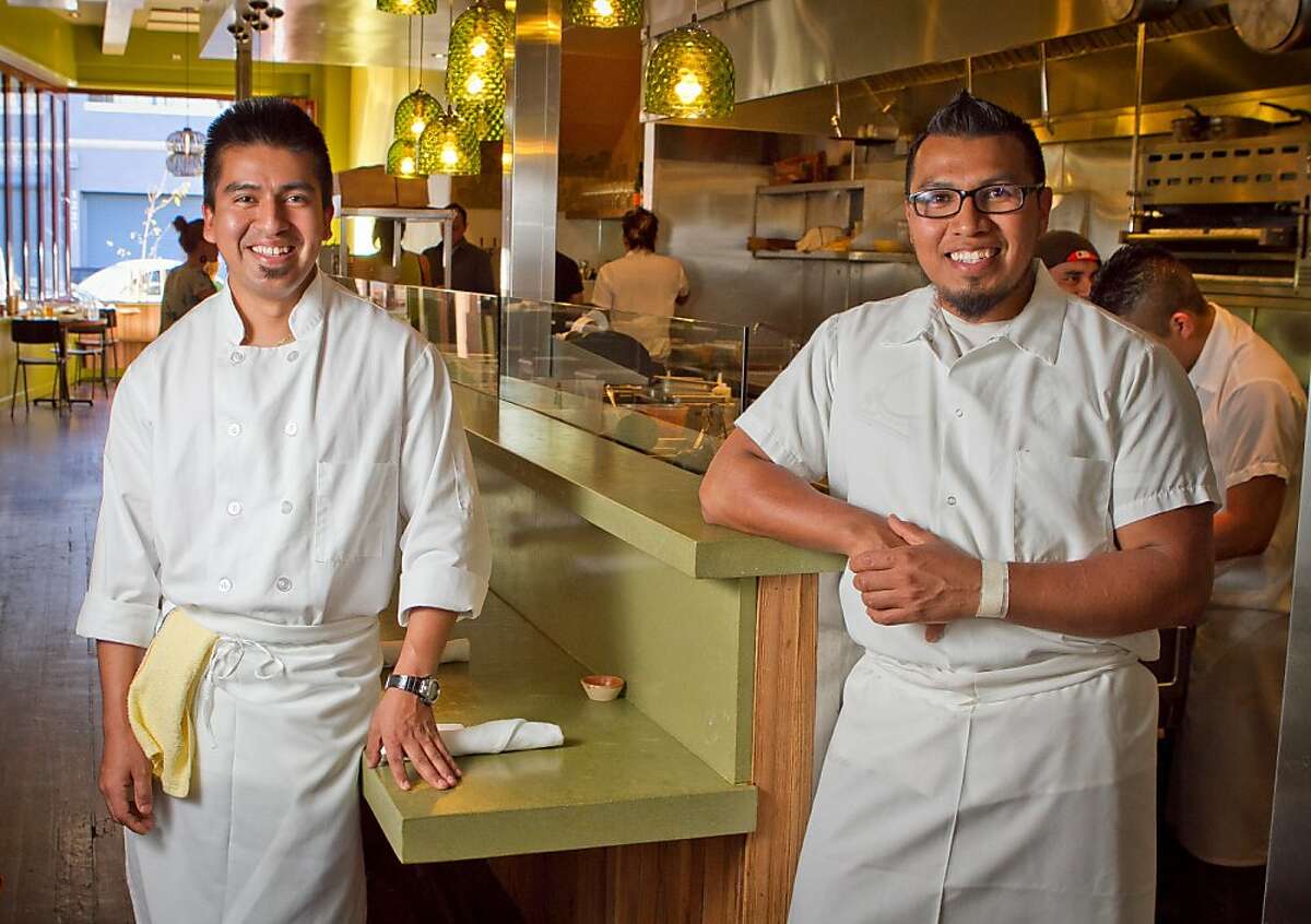 Chefs Jose Ramos, (glasses) and Gonzalo Guzman of Nopalito in San Francisco, Calif., are seen on Saturday, October 27th, 2012.