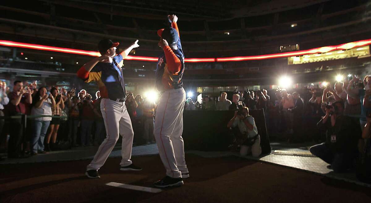 Photos: Astros unveil new uniforms, mascot 