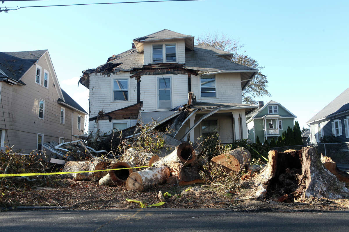 A home on Grovers Ave. sustained damage during storm Sandy on in Bridgeport, Conn. on Sunday, November 4, 2012.